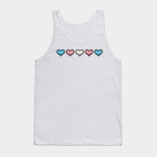 Transgender Pride Hearts with Chrome Frames Tank Top